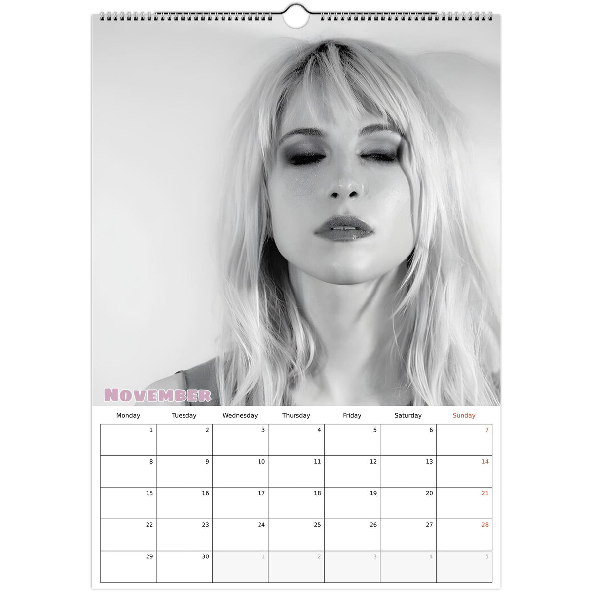 Hayley Williams Calendar November page