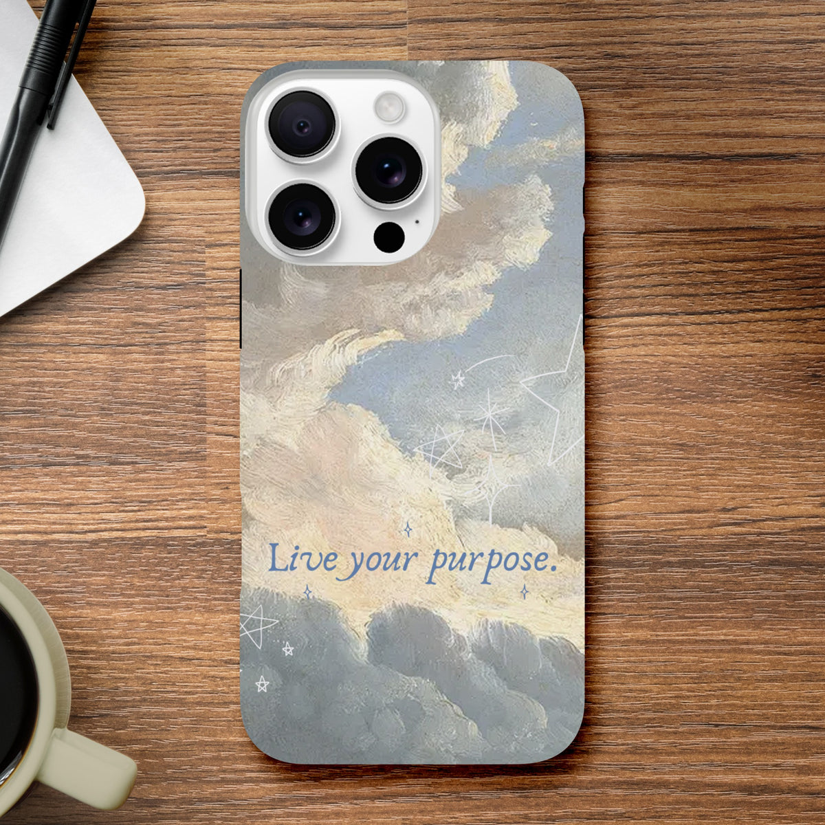 Aesthetic Live Your Purpose iPhone case for everyday protection