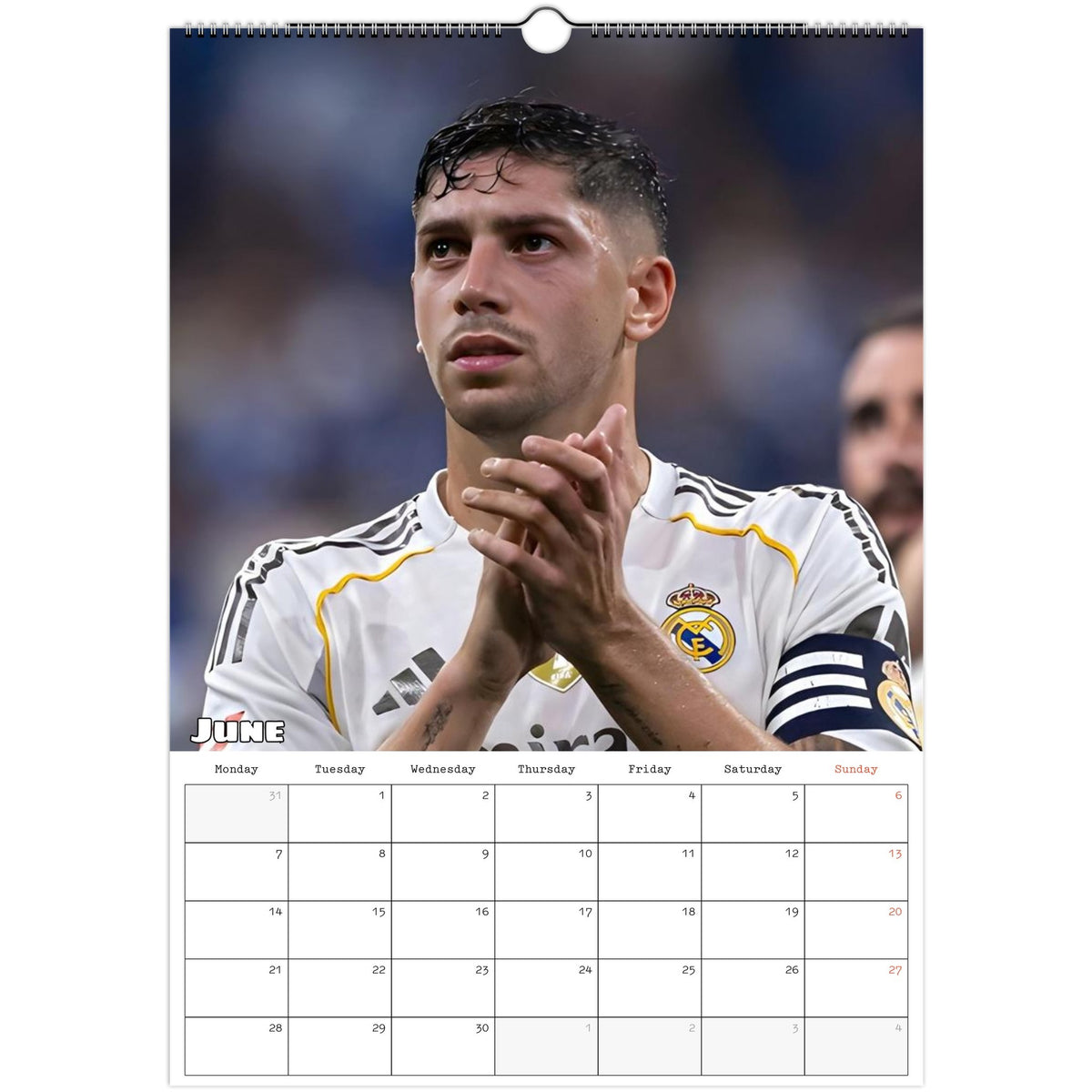 Real Madrid Calendar 2027 June page