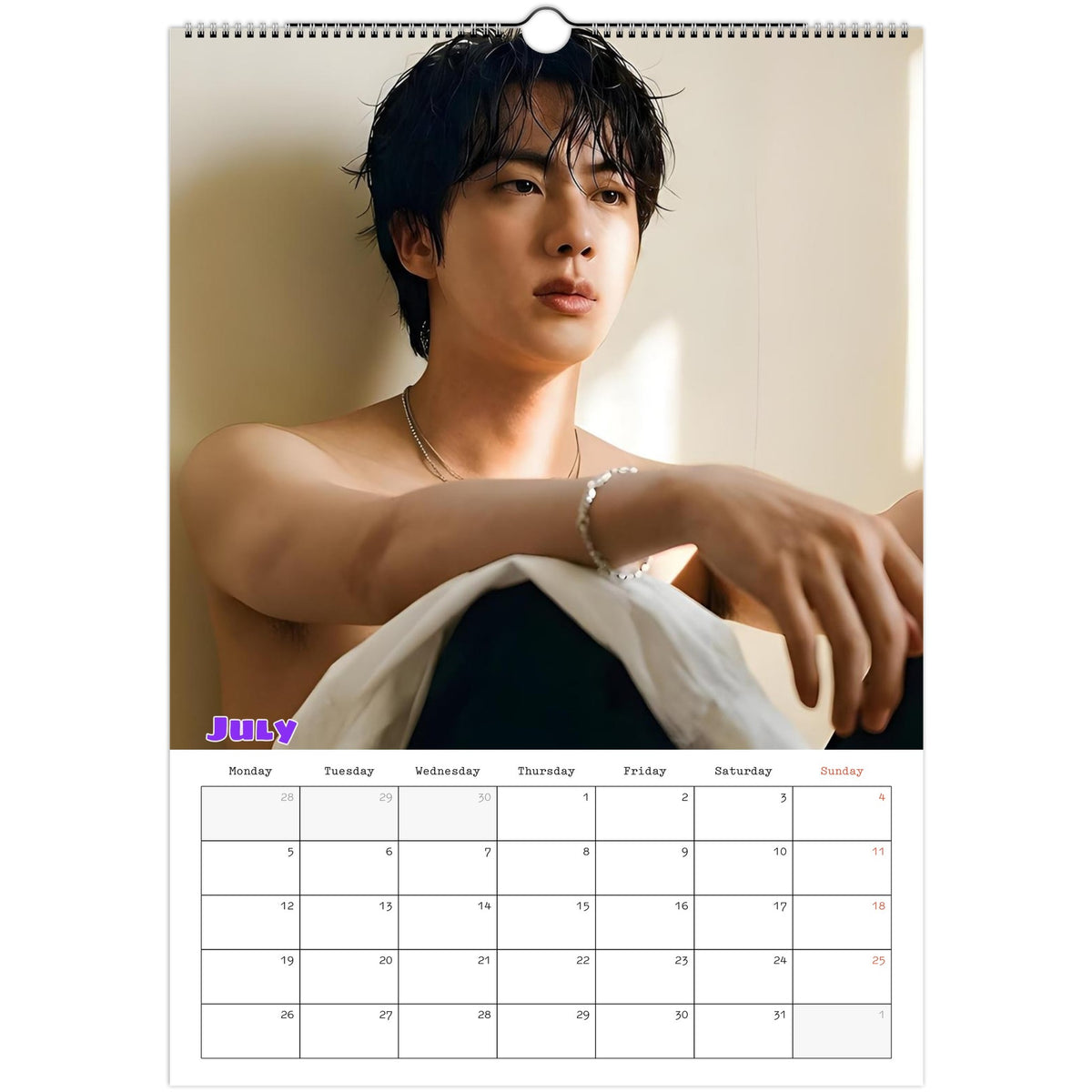 BTS Jin Calendar July portrait