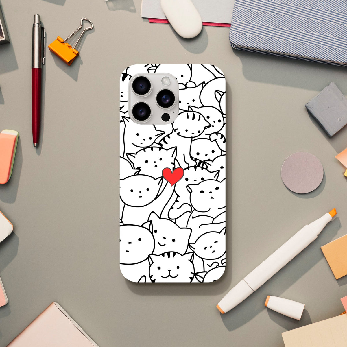 Cat themed iPhone cover dual‑layer