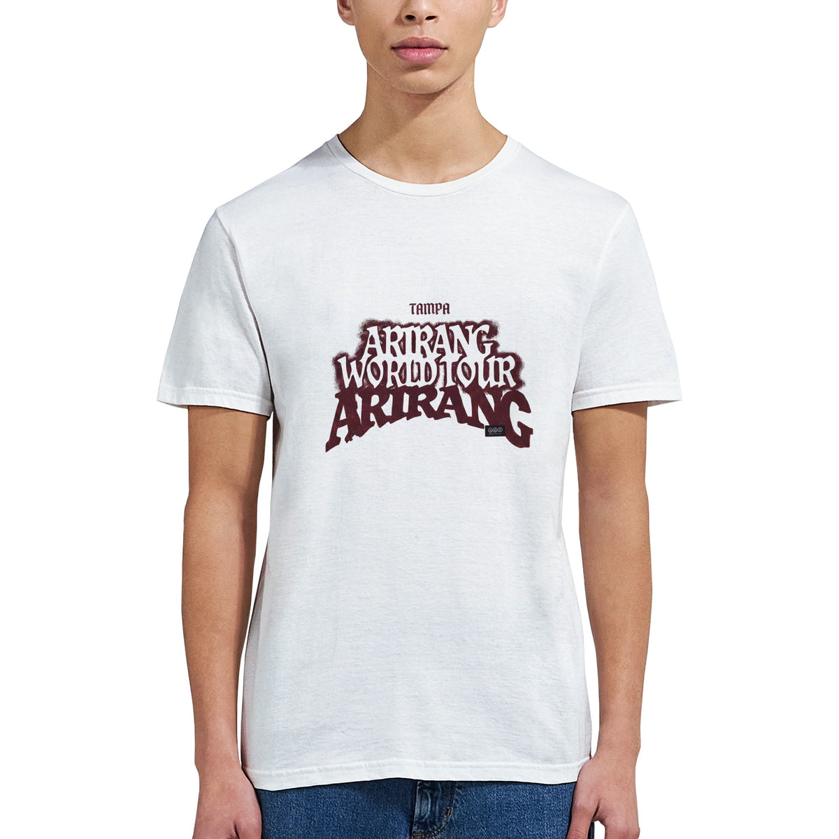 White unisex BTS tour tee
