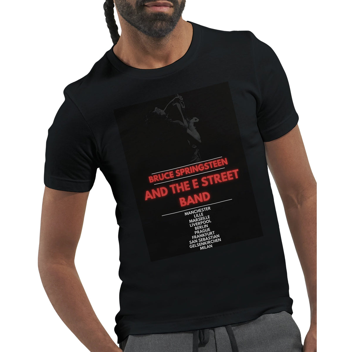 Bruce Springsteen unisex tour T‑shirt black