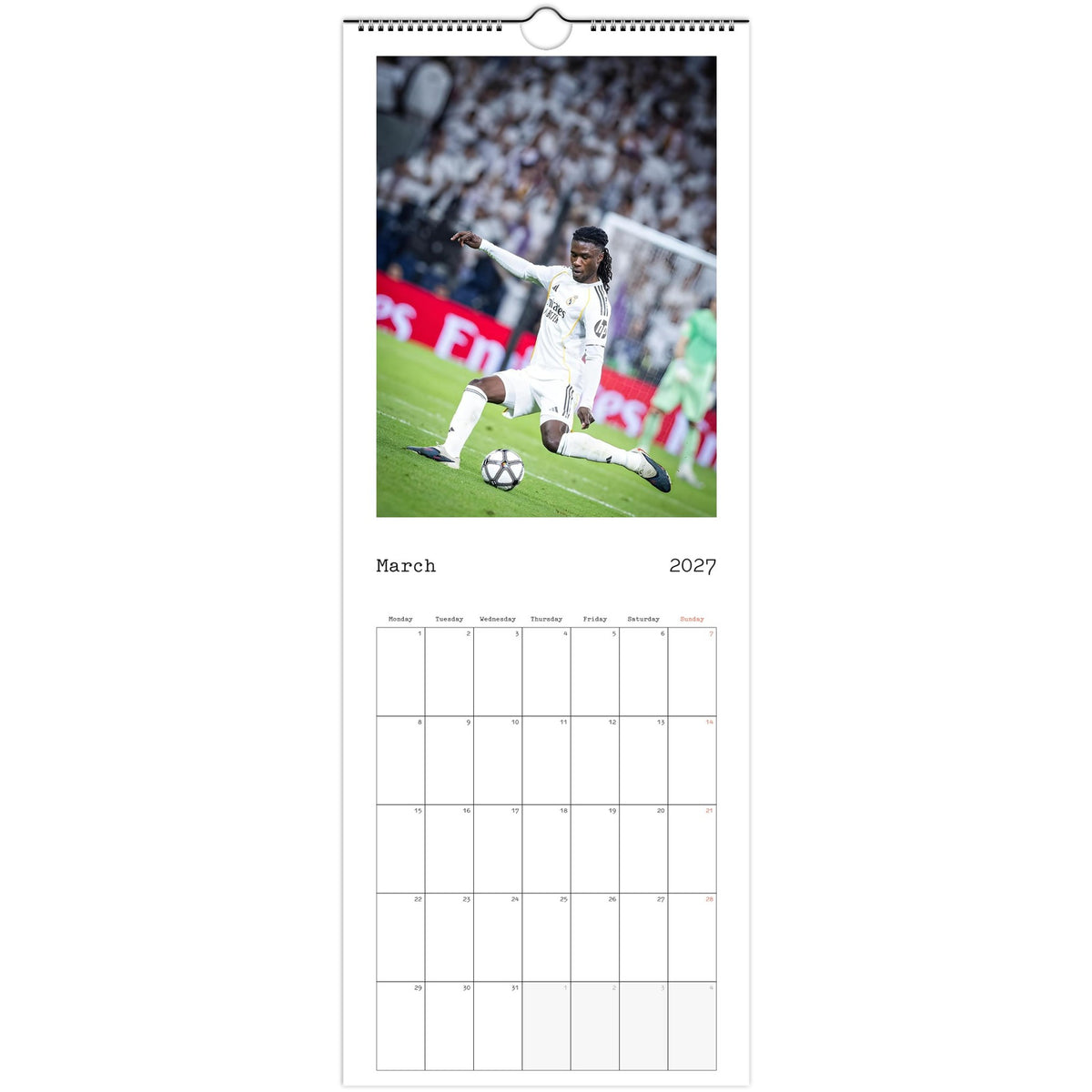 Real Madrid Calendar 2027 March page