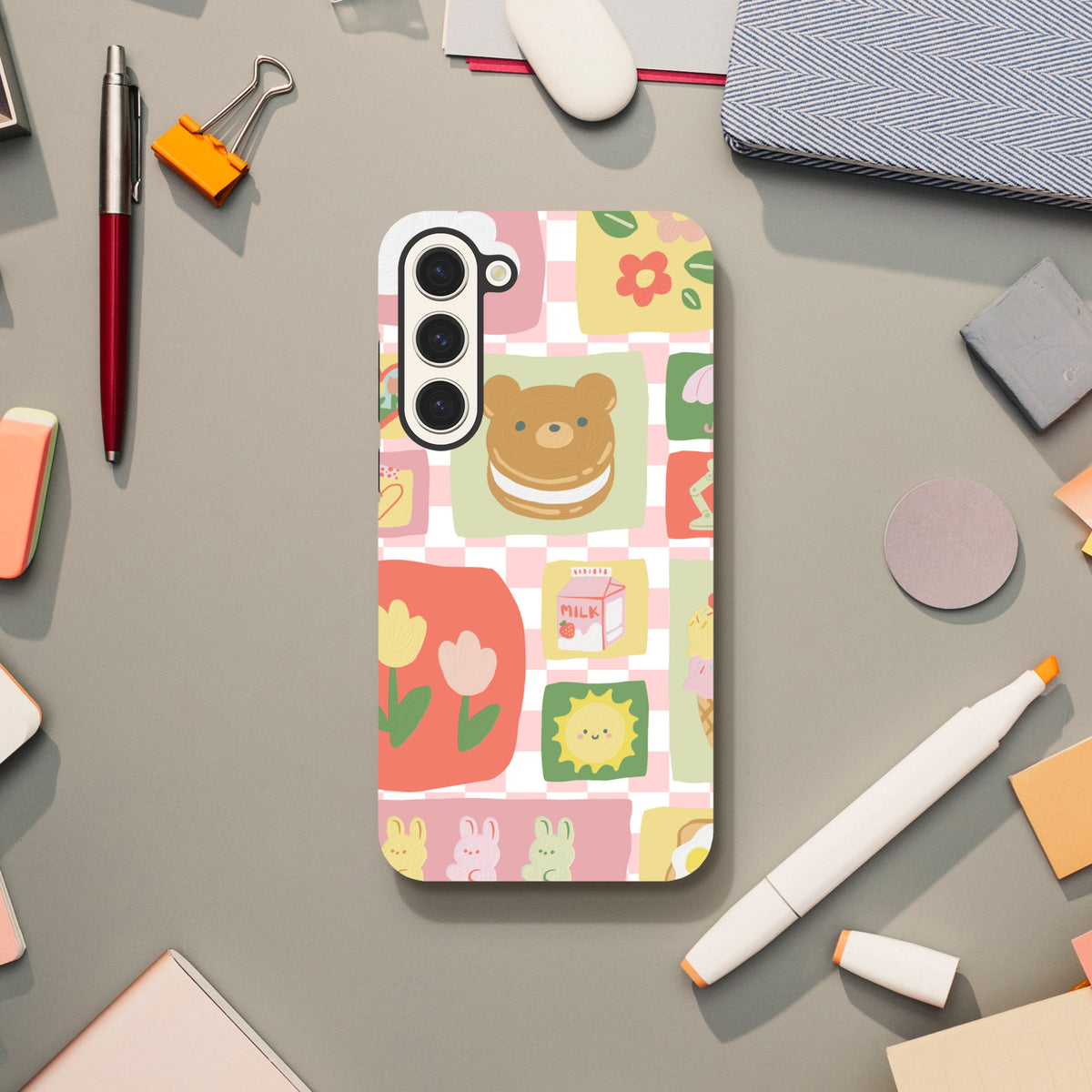 Aesthetic kawaii Samsung phone case for everyday protection