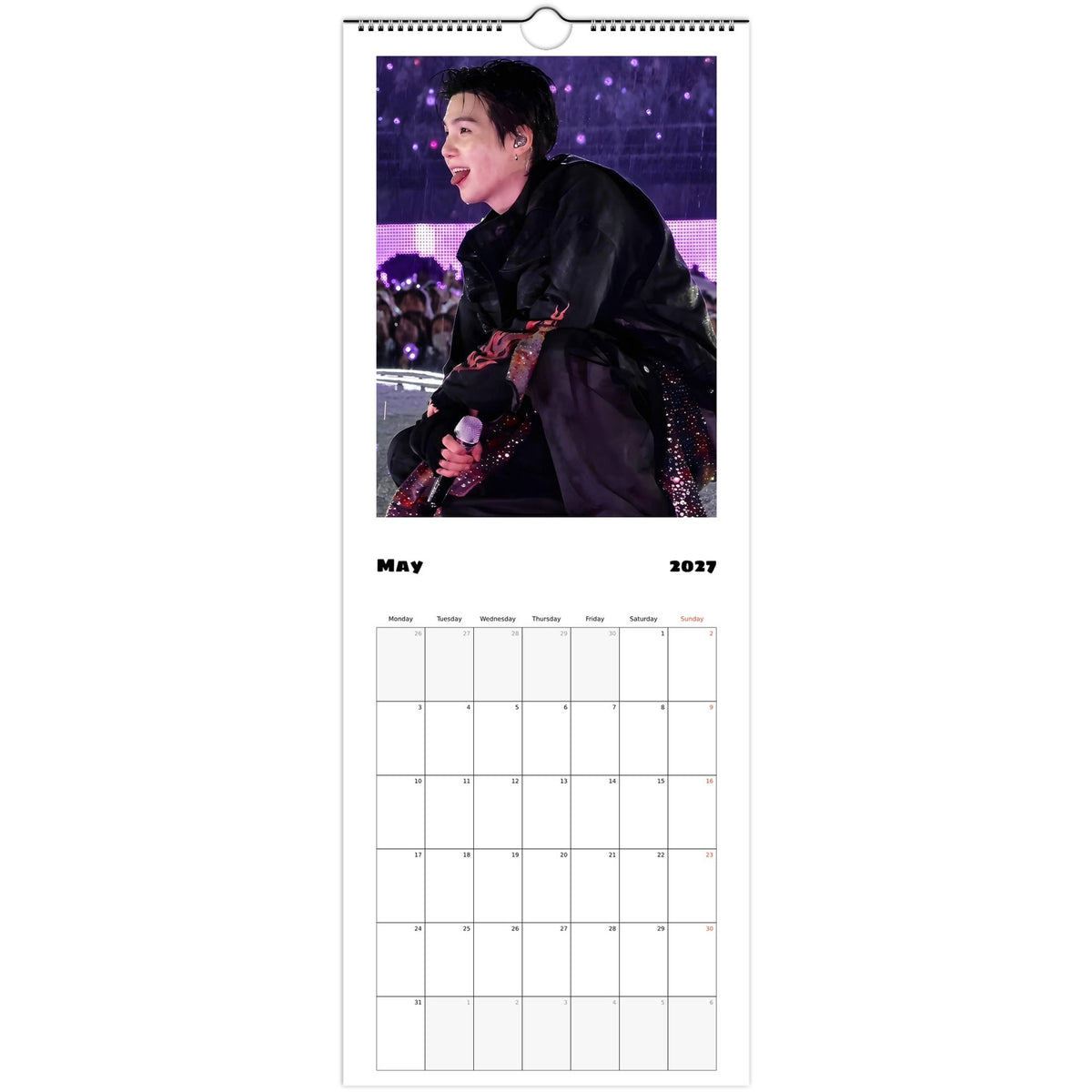 BTS SUGA Calendar May page
