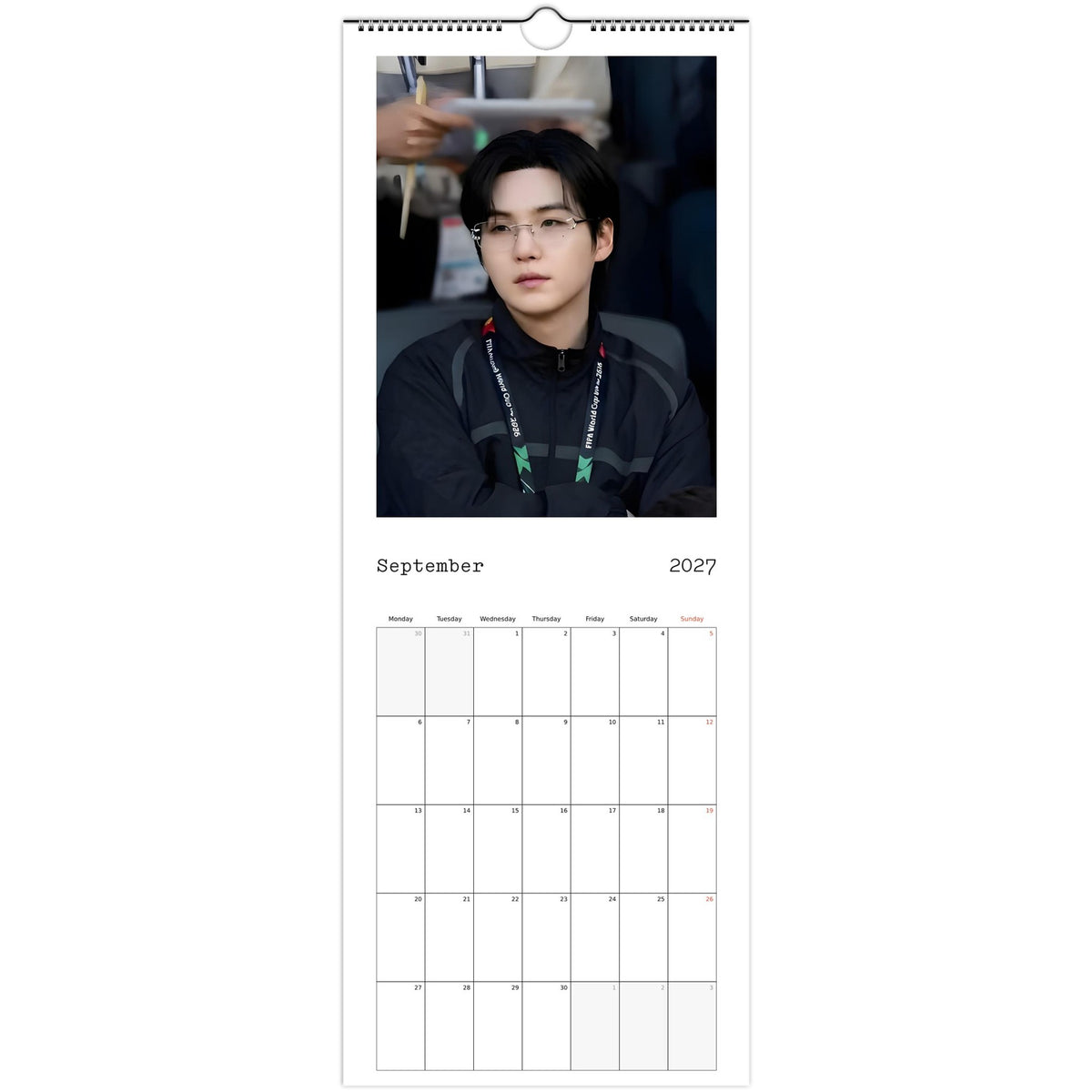 BTS Suga (Yoongi) calendar September portrait