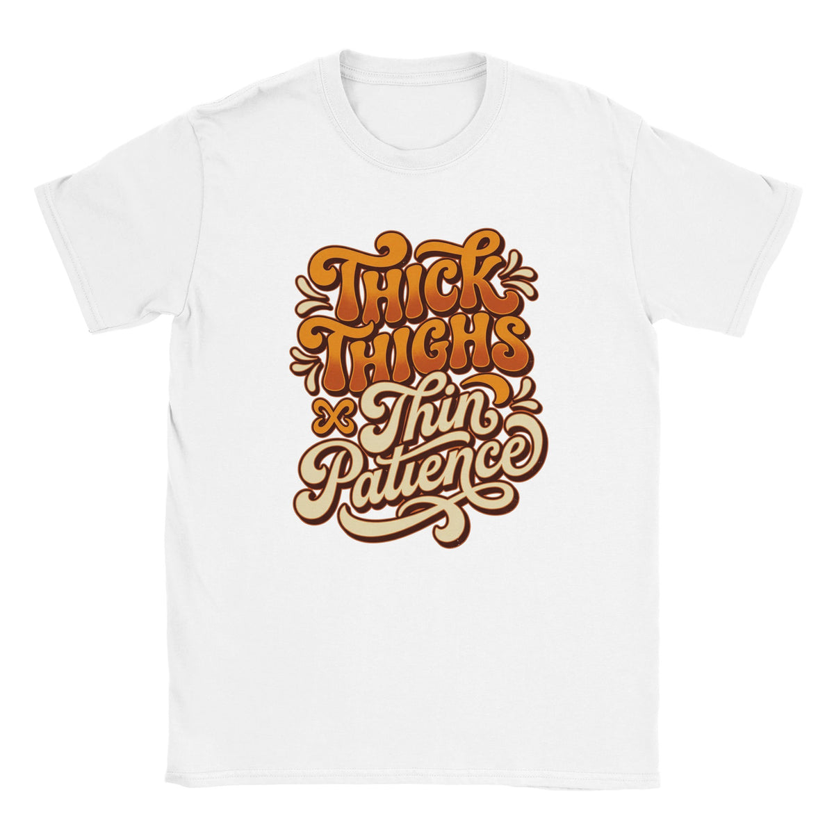 Thick Thighs Thin Patience retro 70s t‑shirt