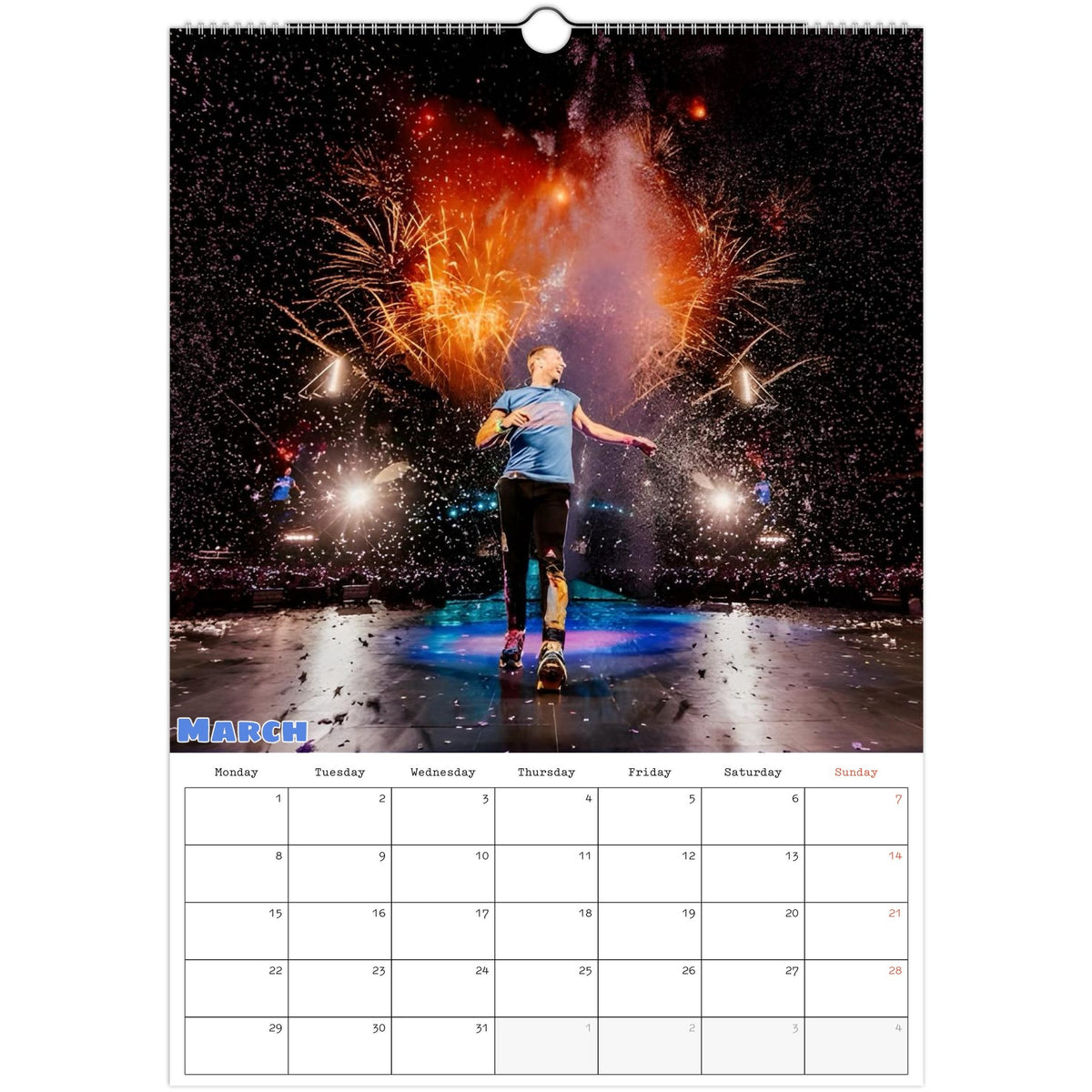 Coldplay calendar March Photo