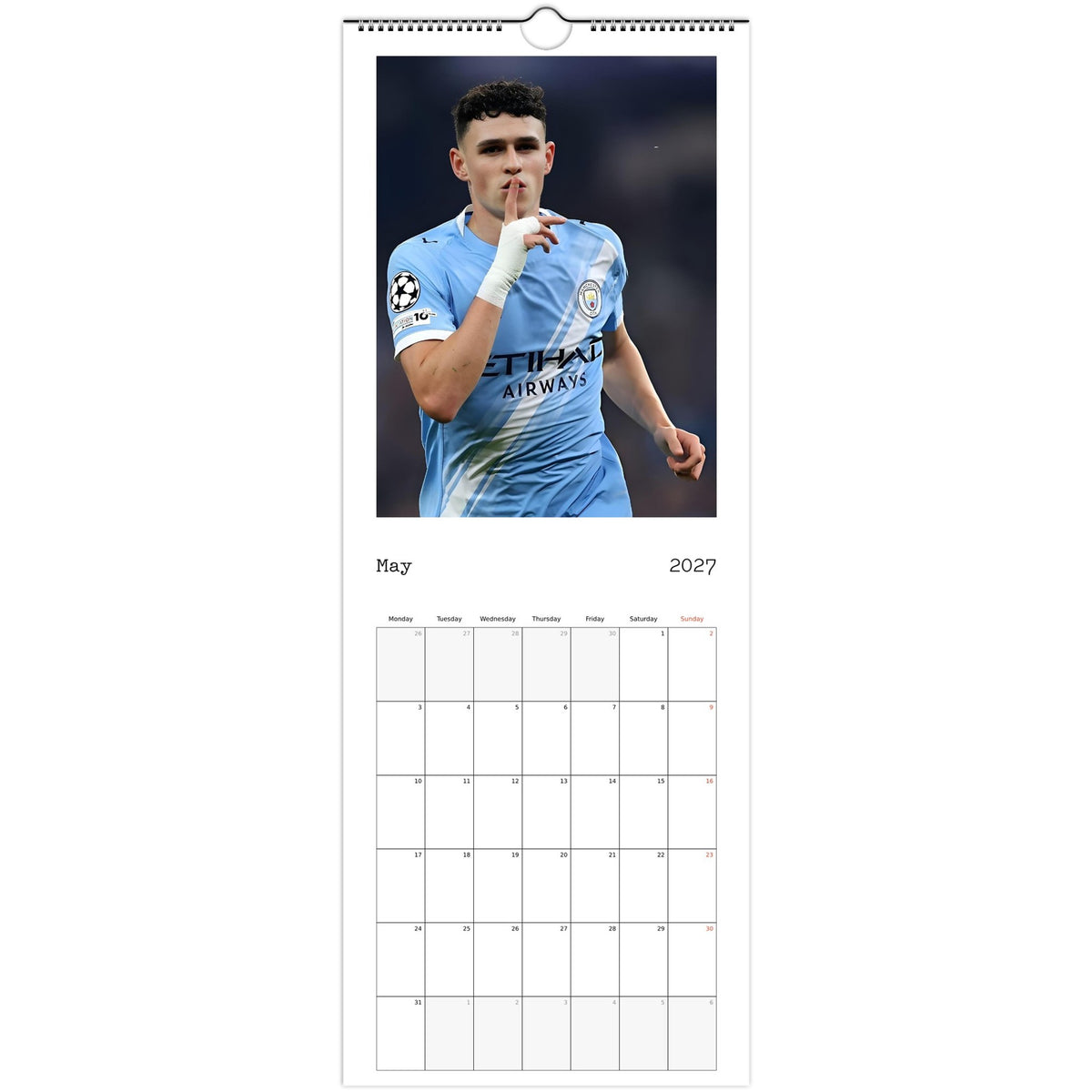 Man City Calendar 2027 May page