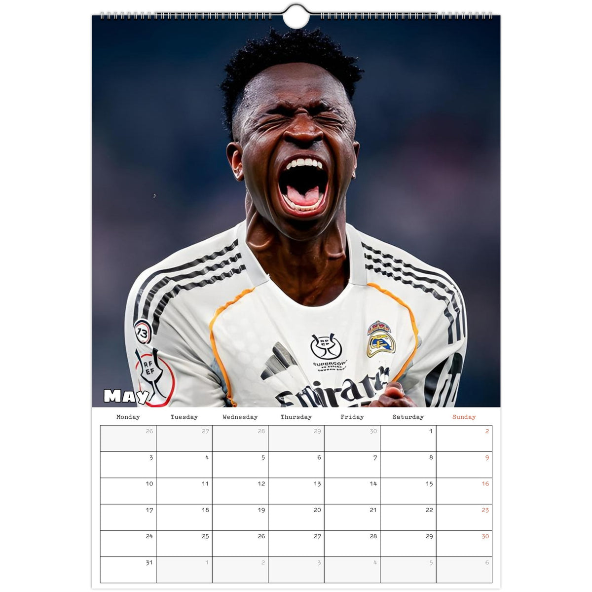 Real Madrid Calendar 2027 May page