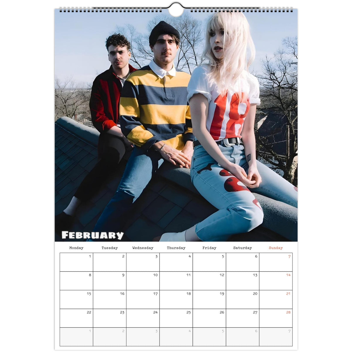 Paramore Calendar 2027 February photo