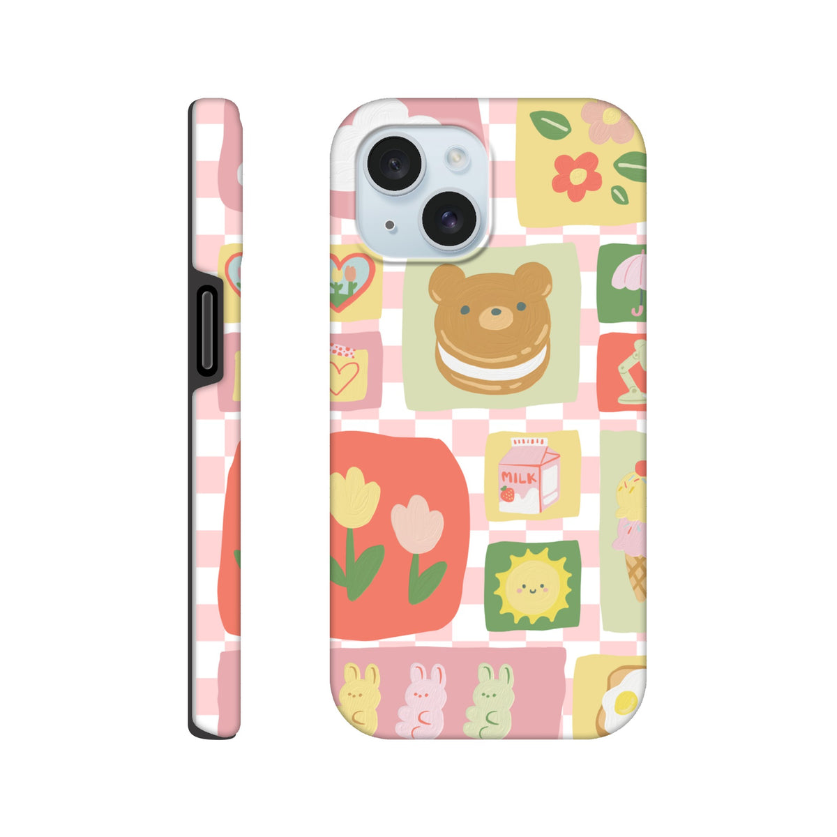 Protective iPhone tough case with cute kawaii character design