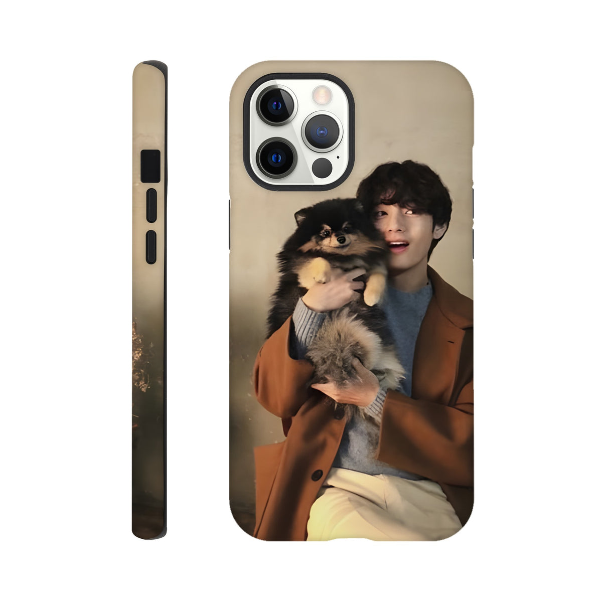 Yeontan and Taehyung iPhone cover with tough dual‑layer build