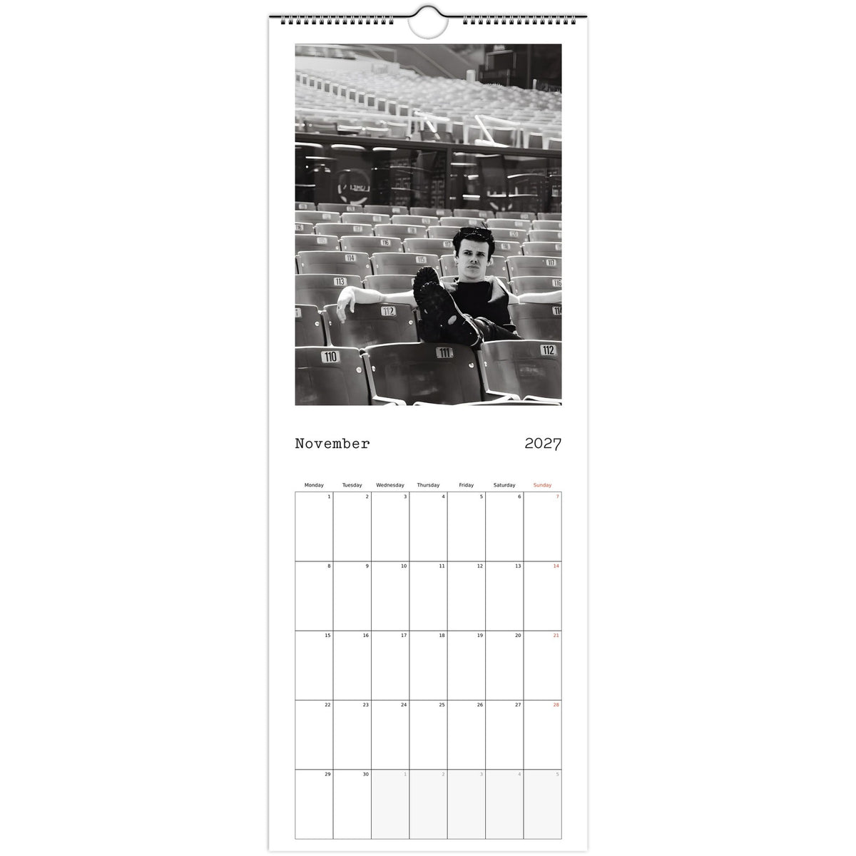 November page of YUNGBLUD 2027 slim wall calendar