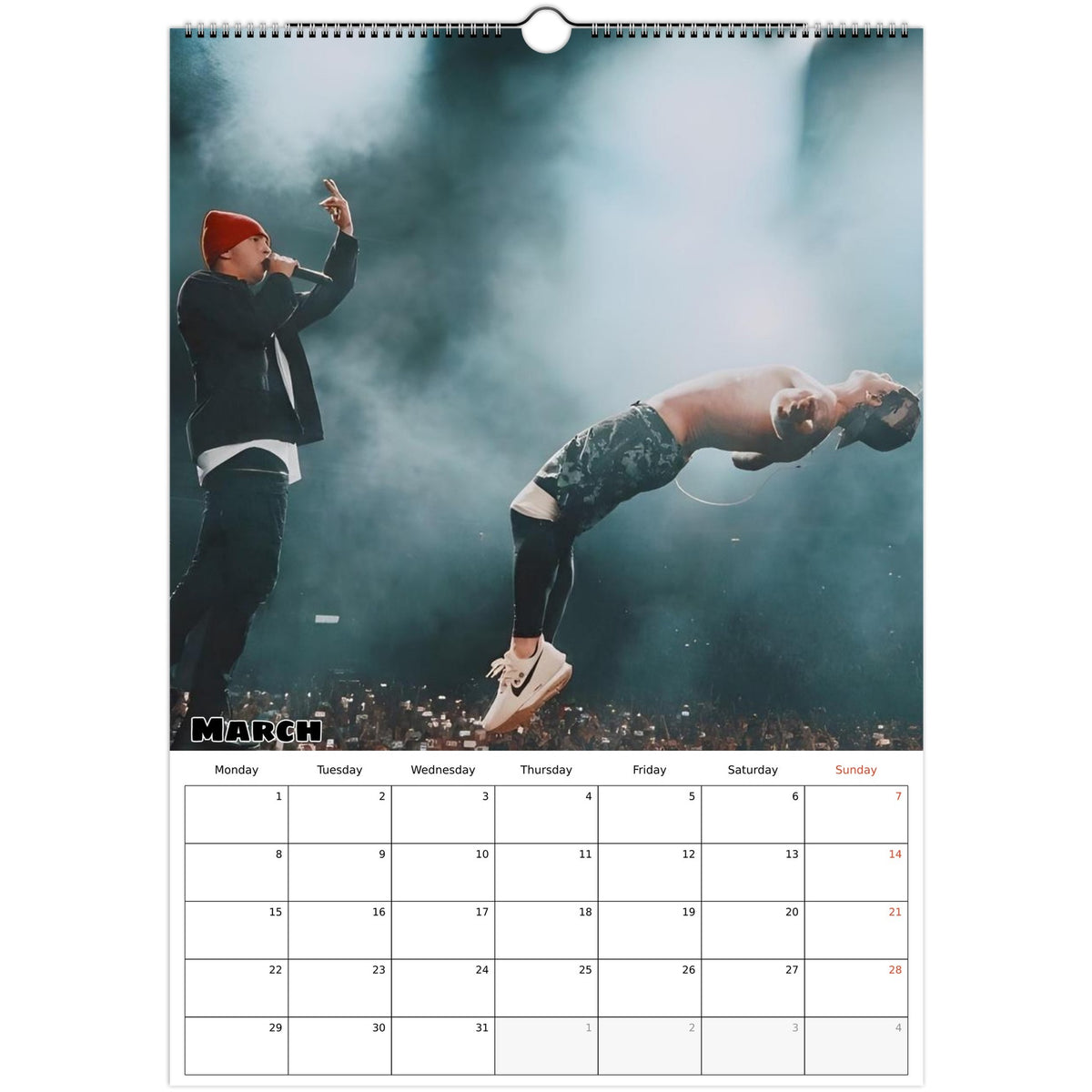 Twenty One Pilots calendar March photo