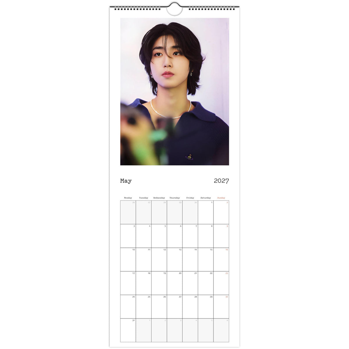 May 2027 page in Stray Kids HAN slim wall calendar