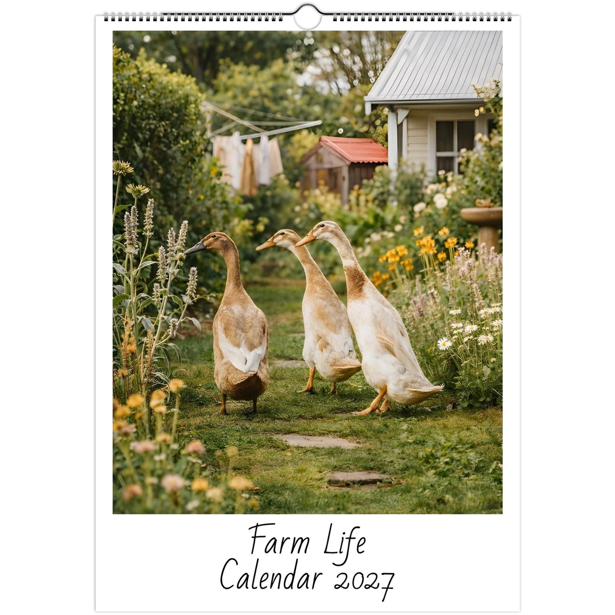Farm Life Animals 2027 A3 wall calendar cover