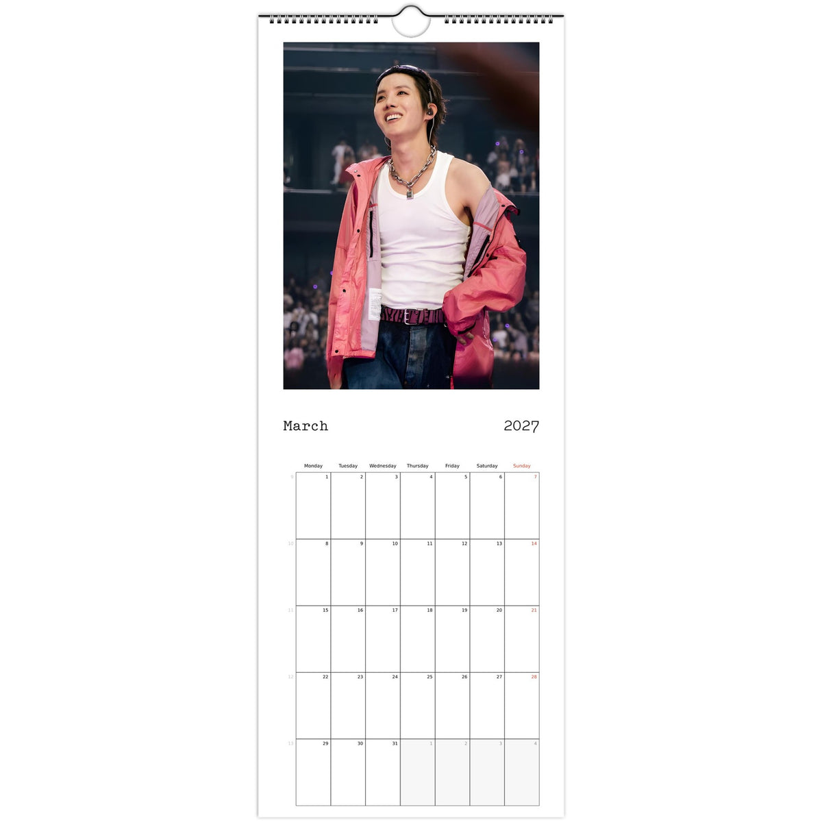 BTS J‑Hope Calendar 2027 March 