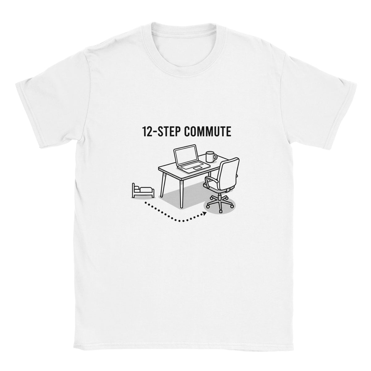 Minimalist work from home line art t‑shirt