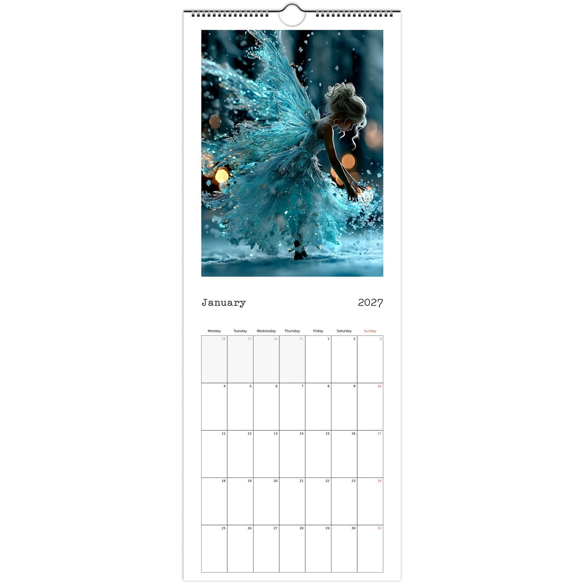 Fairies calendar 2027 January photo