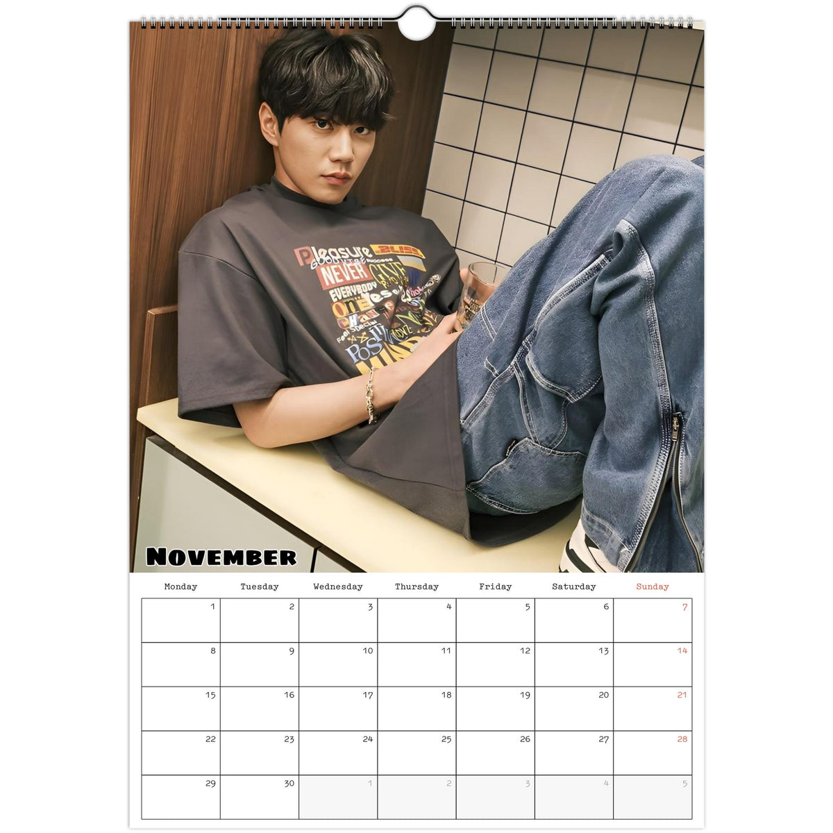 November 2027 page in Lee Jun-young A3 wall calendar