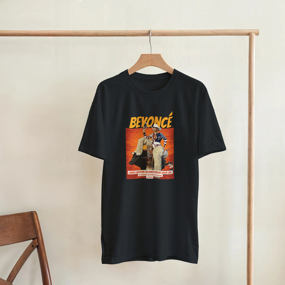 Beyoncé 2025 tour T‑shirt with western‑inspired design