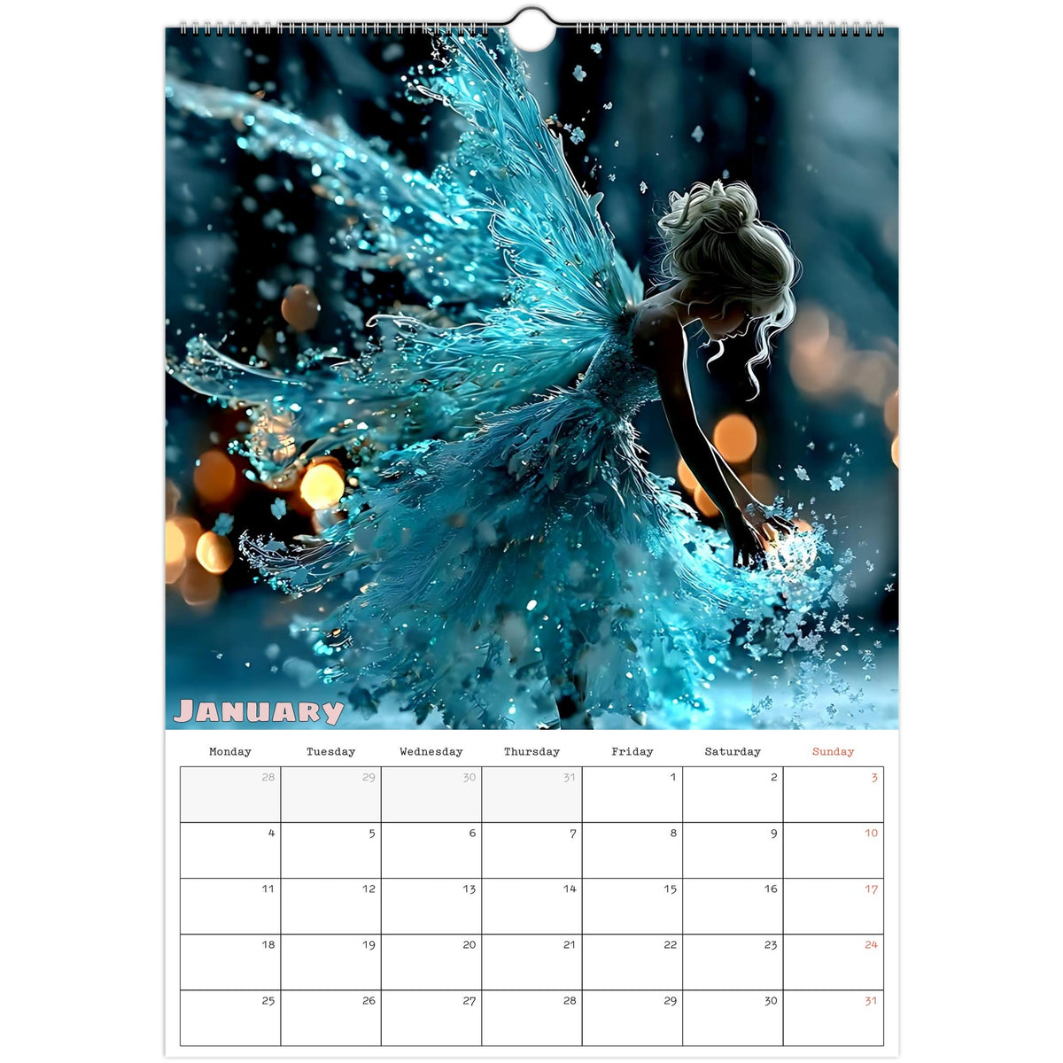 Fairies calendar 2027 January photo