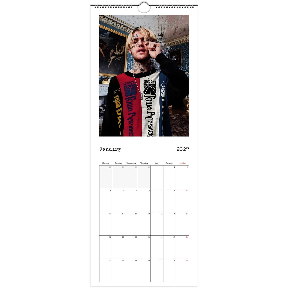 Lil Peep Calendar 2027 January photo