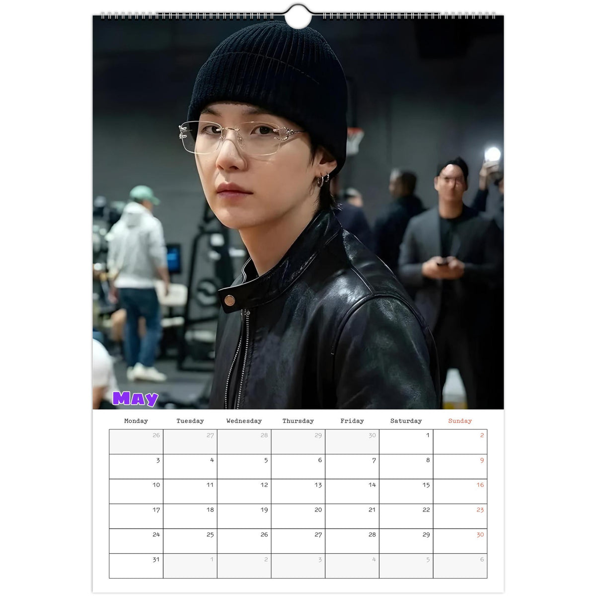 BTS Suga (Yoongi) calendar May portrait