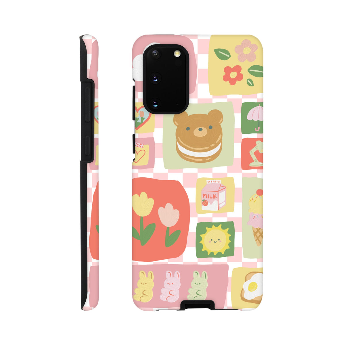 Protective Samsung tough case with cute kawaii character design