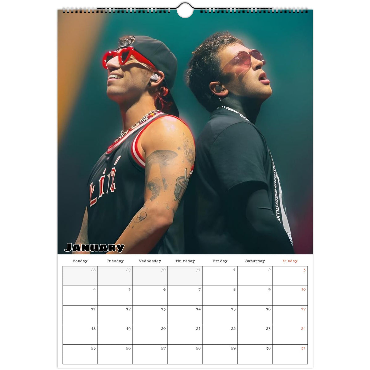 Twenty One Pilots calendar January photo
