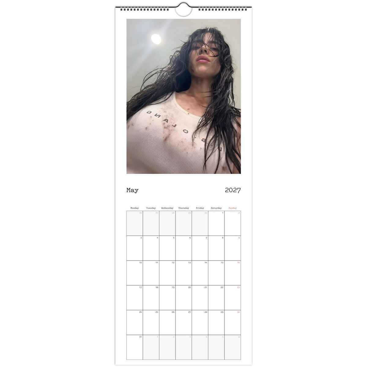 May 2027 page in Billie Eilish slim wall calendar