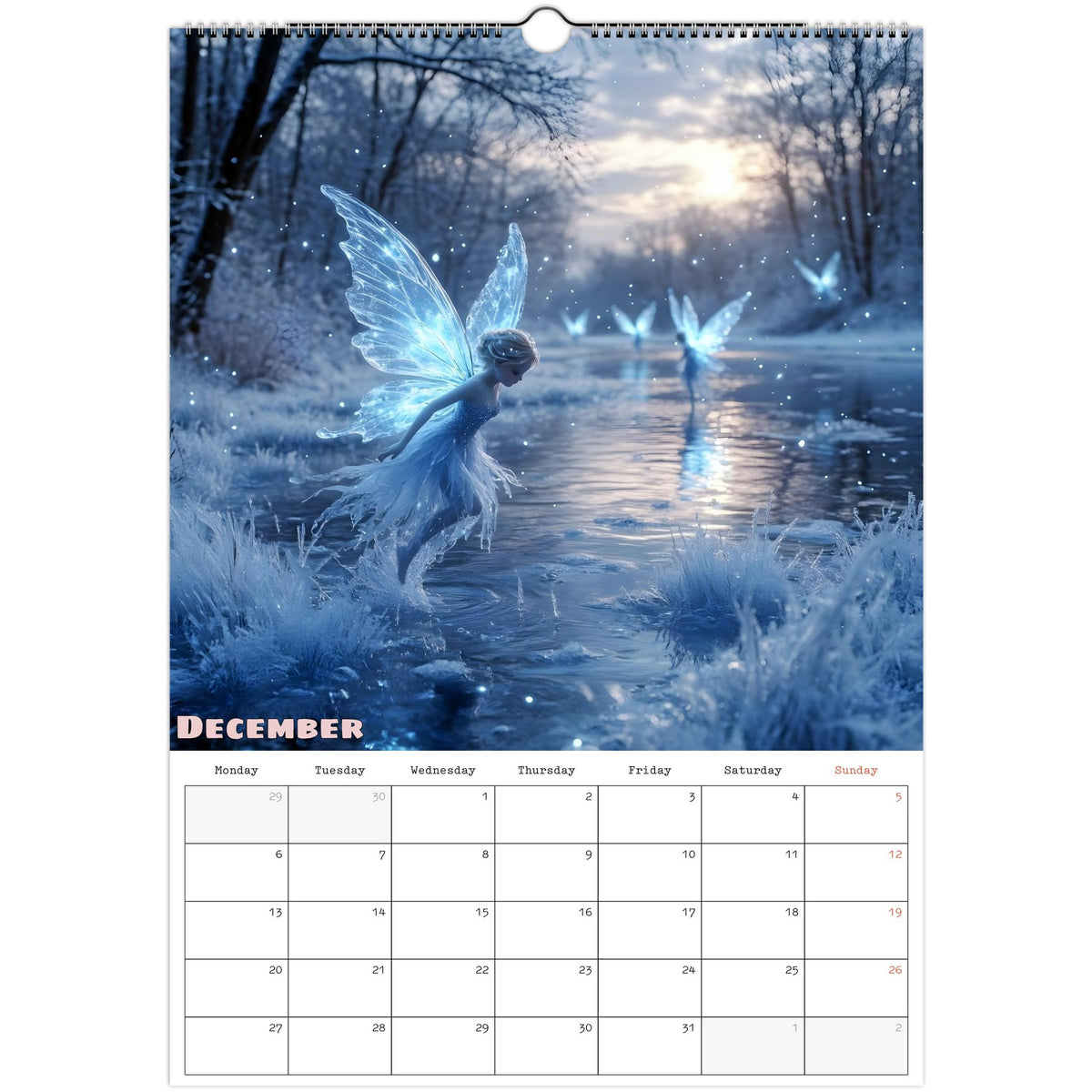 Fairies calendar 2027 December photo