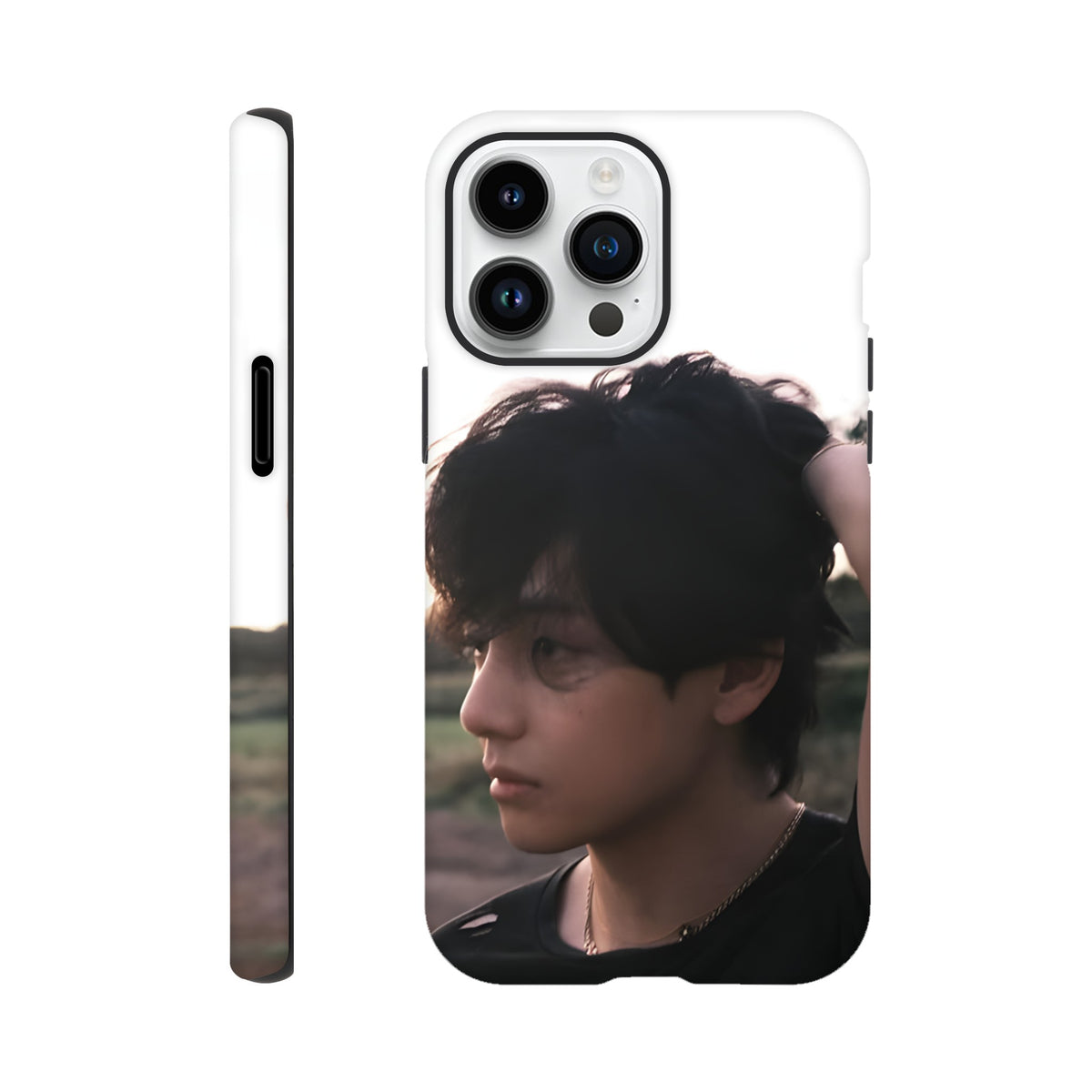 Protective iPhone case with BTS V artwork
