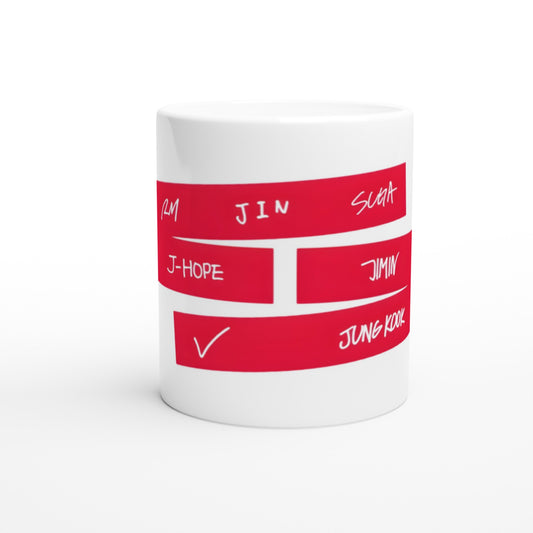 BTS members names mug RM Jin Suga J‑Hope Jimin V Jungkook