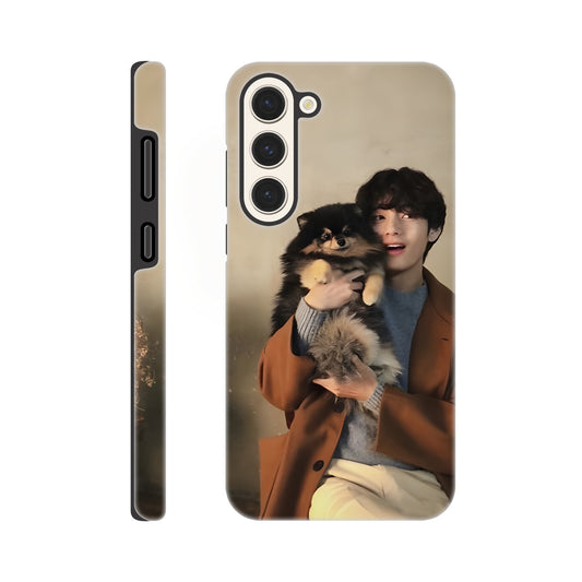 BTS Taehyung V and Yeontan Samsung tough case with dual‑layer protection