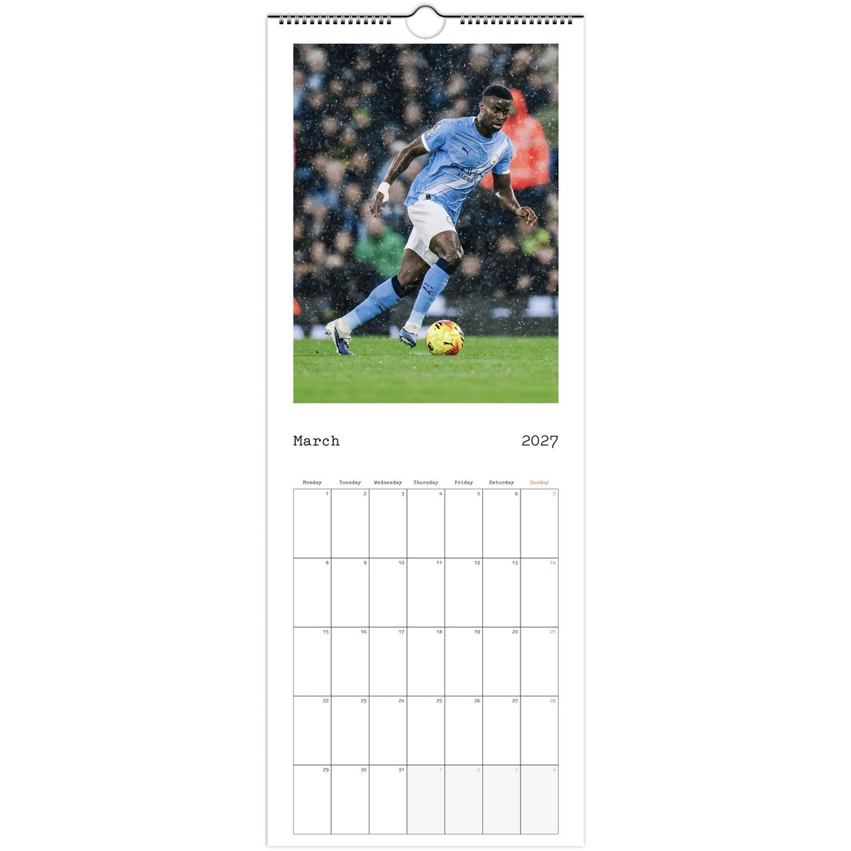 Man City Calendar 2027 March page