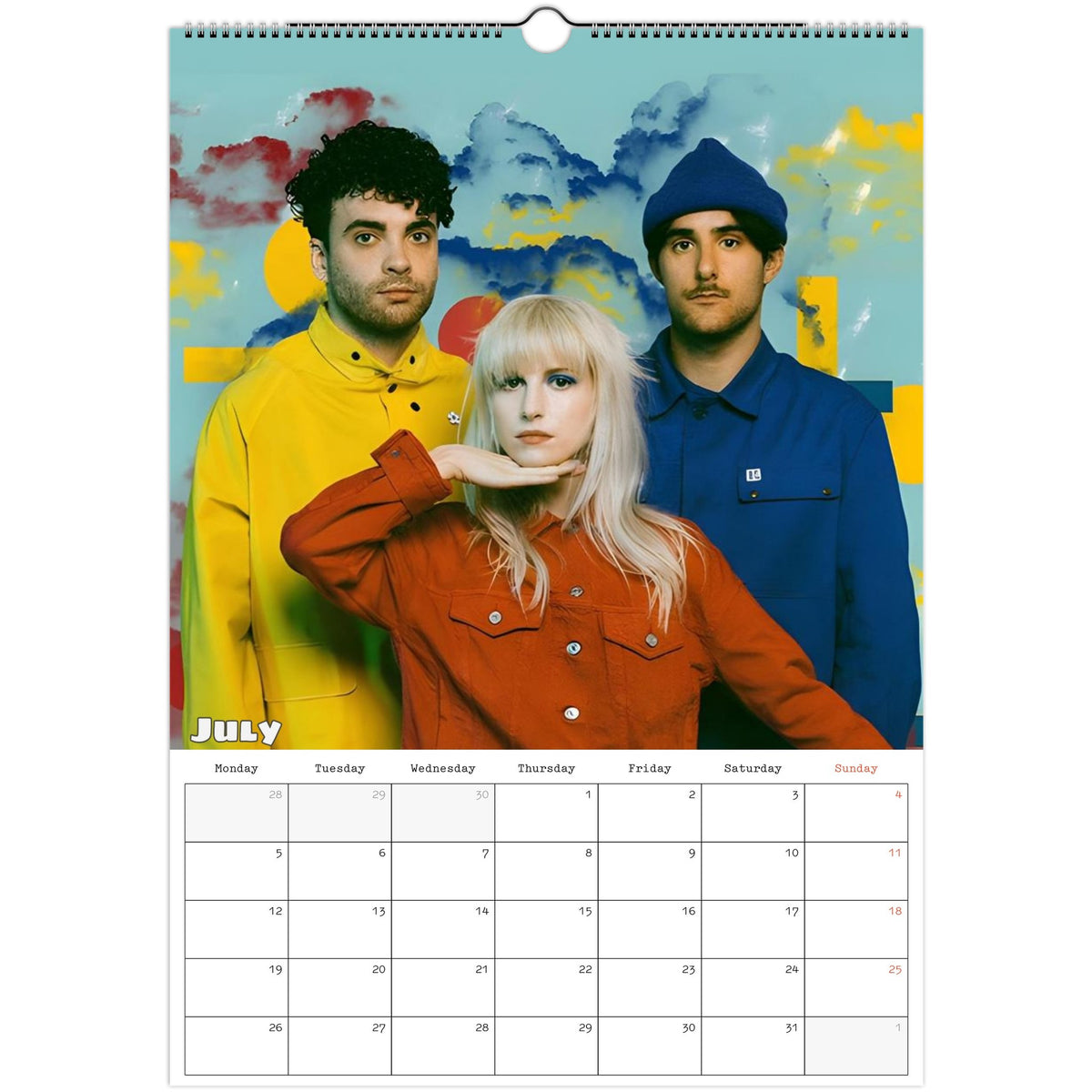 Paramore Calendar 2027 July photo
