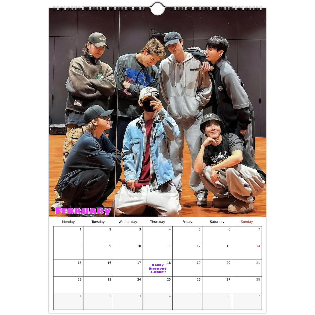 BTS Calendar 2027 February Photo