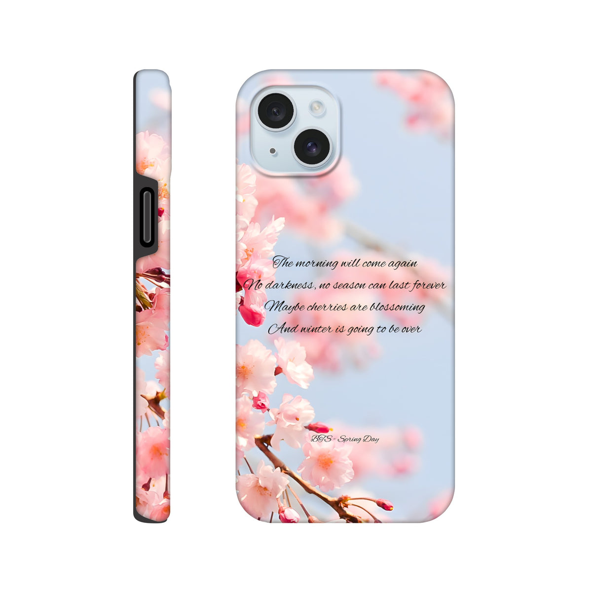 Aesthetic BTS Spring Day phone case for iPhone with soft pastel design