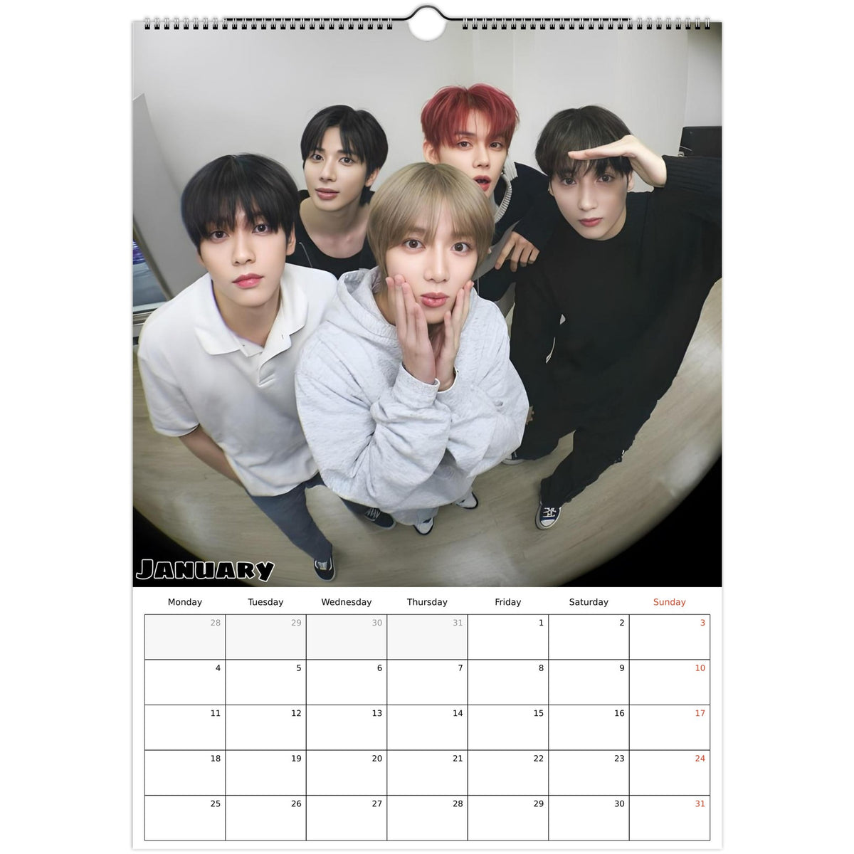 TXT calendar January 
