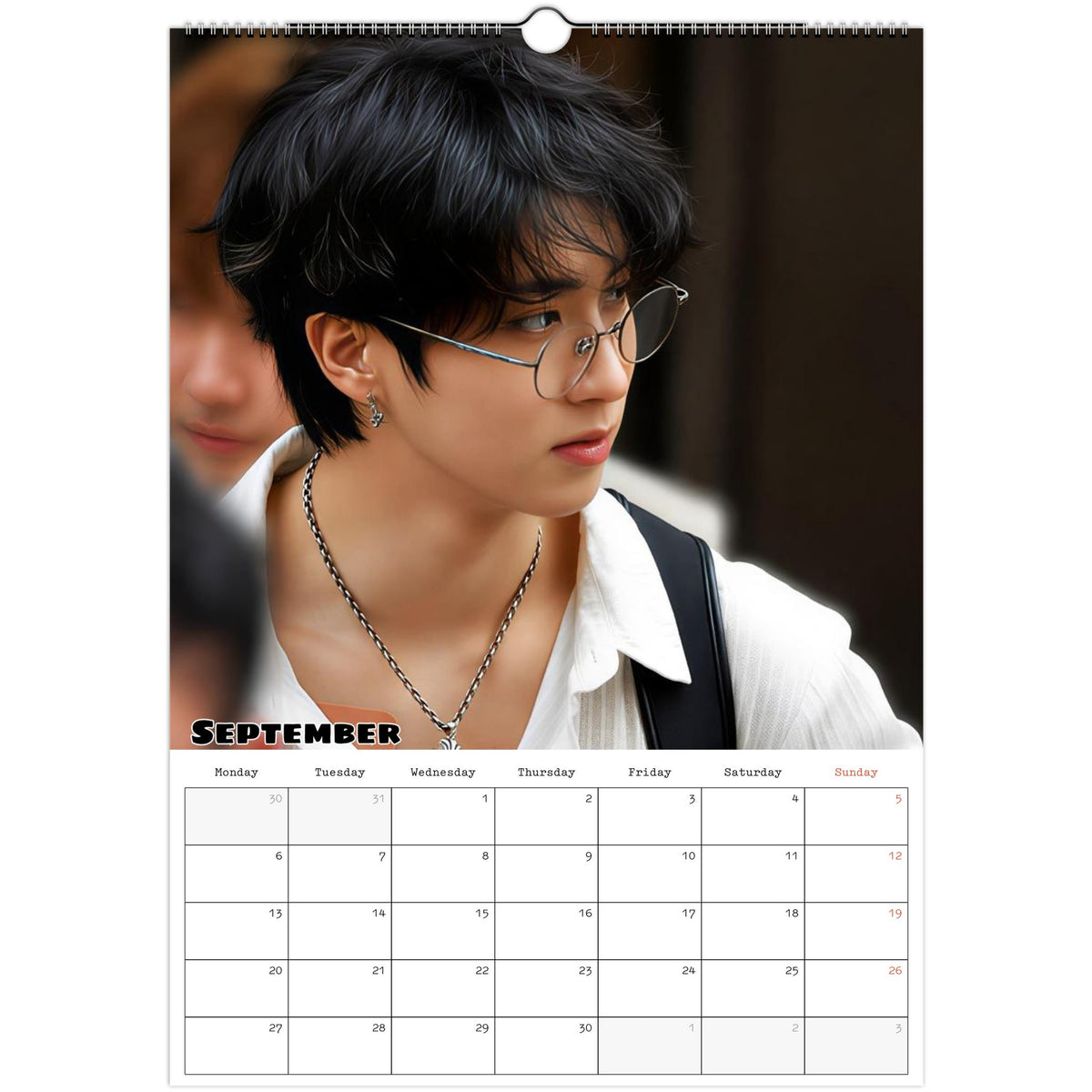 September 2027 page in Stray Kids HAN A3 wall calendar