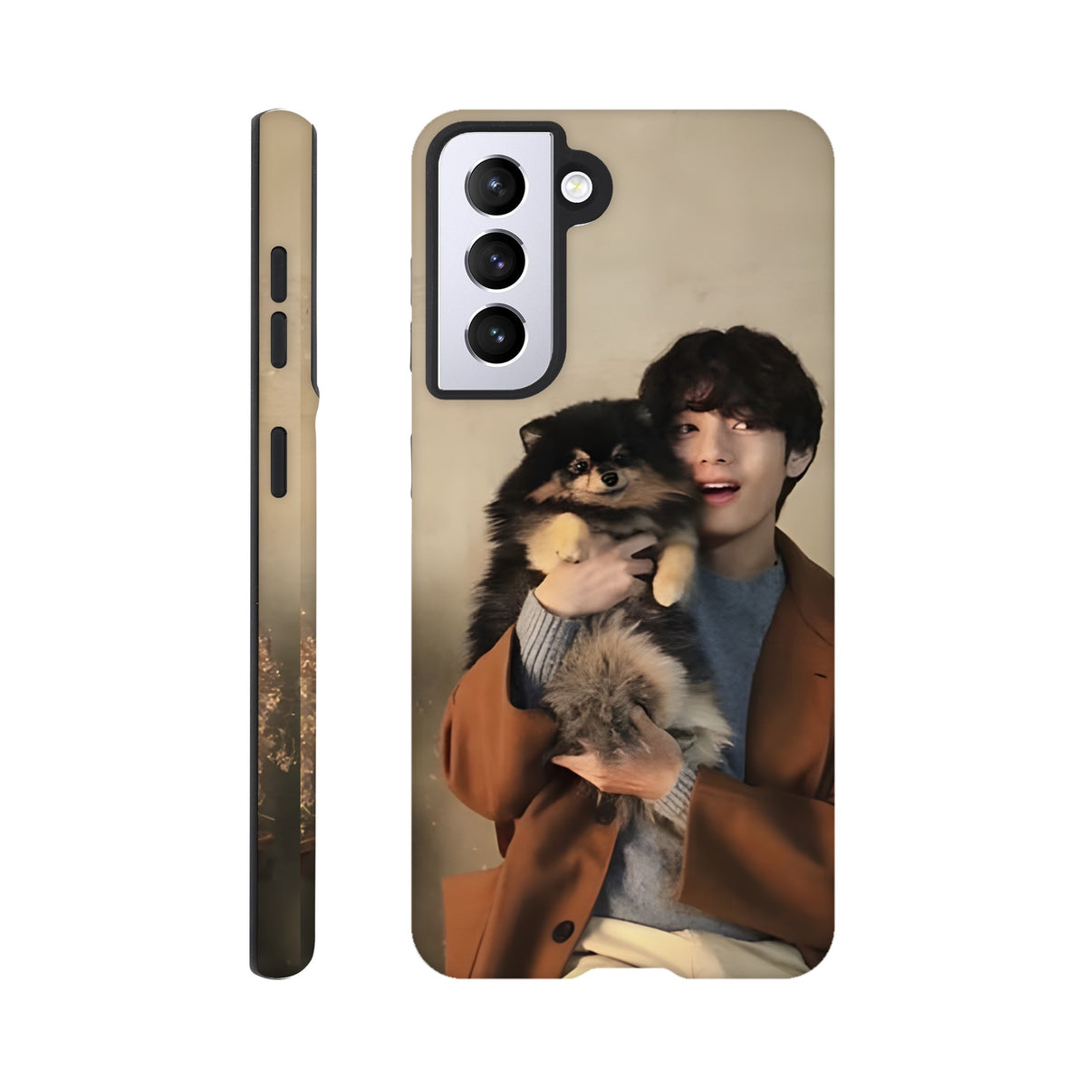 Protective Samsung case with BTS V and Yeontan design