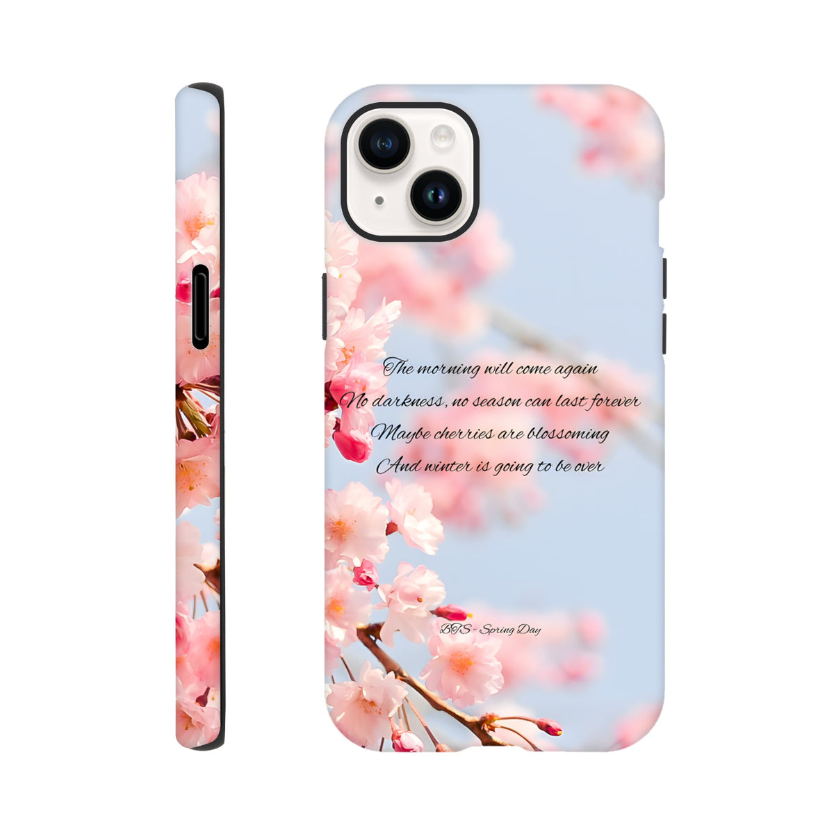 BTS Spring Day themed protective phone cover for iPhone models