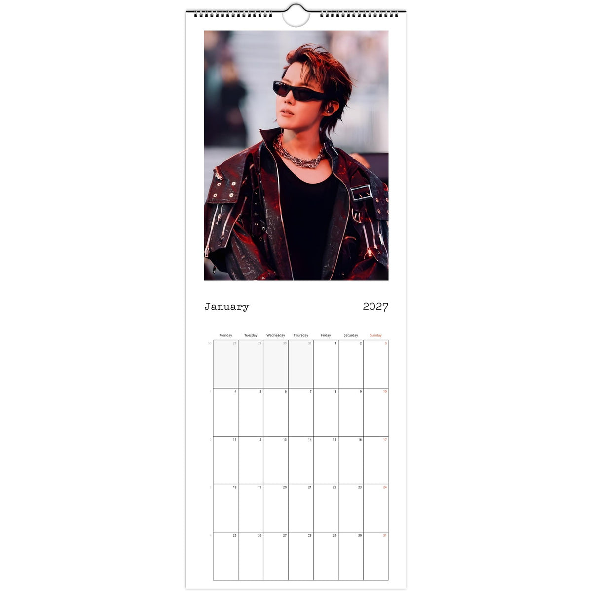 BTS J‑Hope Calendar 2027 January 