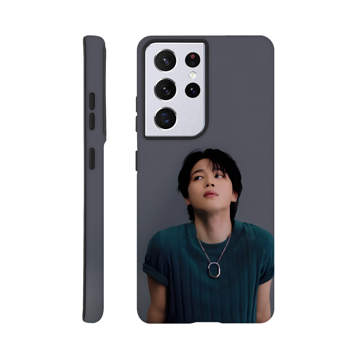 Aesthetic BTS Jimin Samsung case combining style and protection