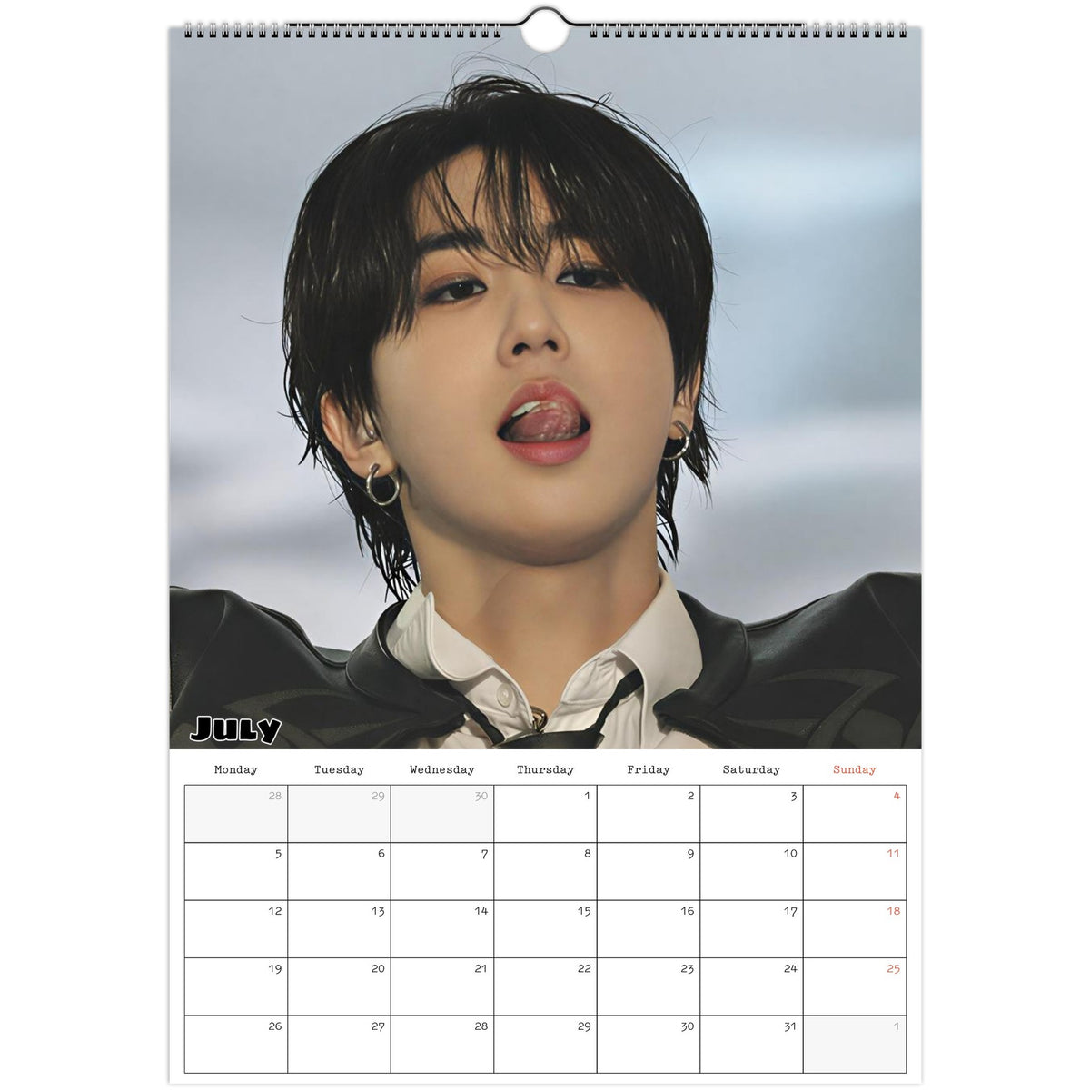July 2027 page in Stray Kids HAN A3 wall calendar