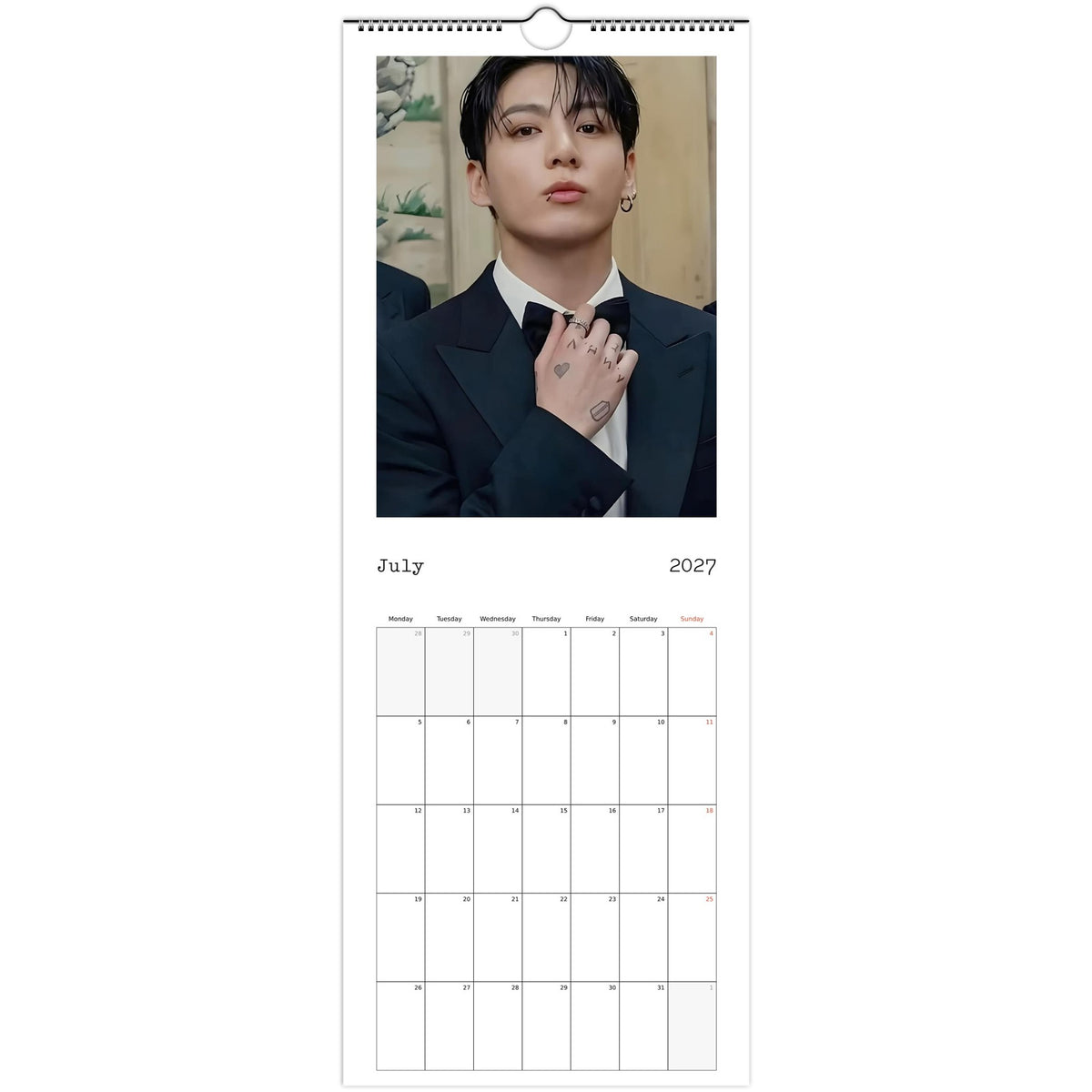 Jungkook Calendar 2027 July photo