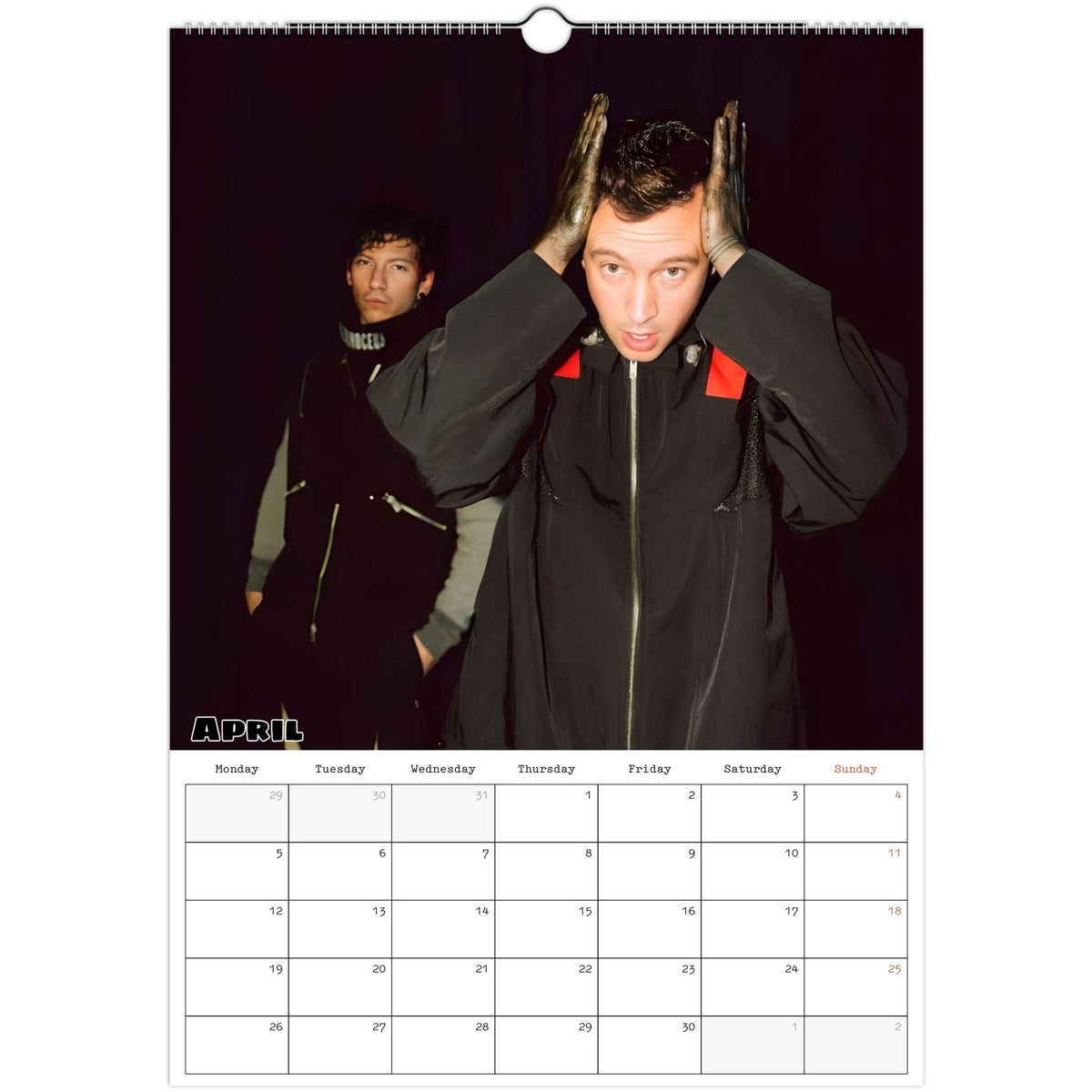 Twenty One Pilots calendar April photo
